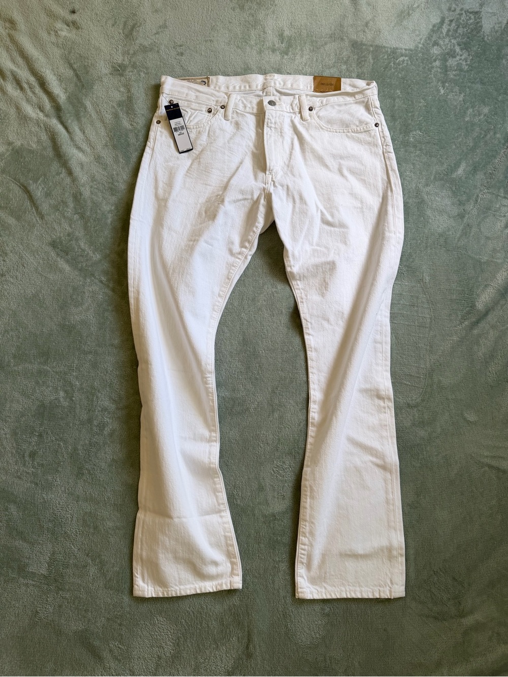 NWT Polo Ralph Lauren Varick Slim Straight Jeans Men’s 36X32 White Hudson